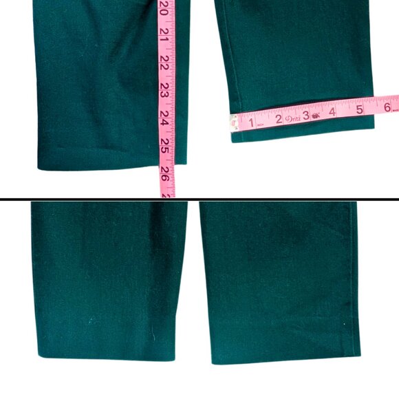 J.Crew 0 Emerald Green Flat Front Ankle Cafe Capri Pants w/Stretch - Picture 6 of 8